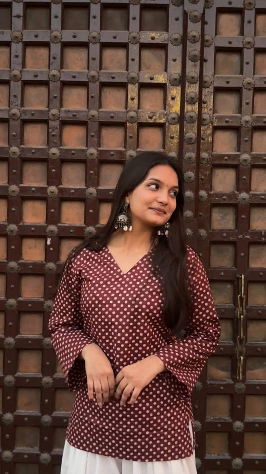 Bindu Pure Cotton Polka Dot Top